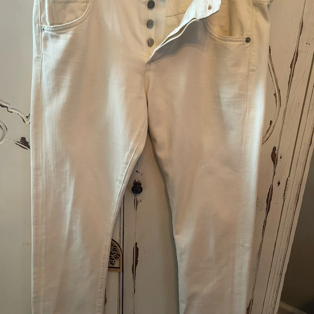 Citizens Of Humanity White Cropped Boyfriend Jeans - Picture 2 of 6